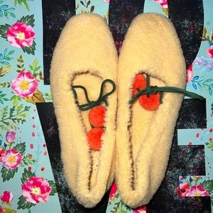 Sleeper Lulu Lemon Yellow Shearling Slipper Sz 36